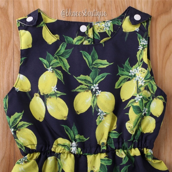 Toddler Girl Boutique Easy Peasy Lemon Romper - Picture 4 of 4